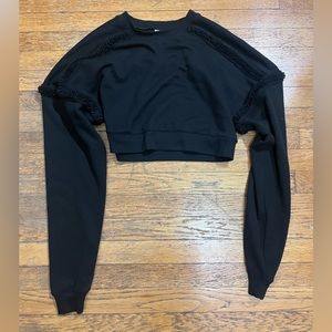 Alo Yoga Aloyoga Black Cropped Sweatshirt XS